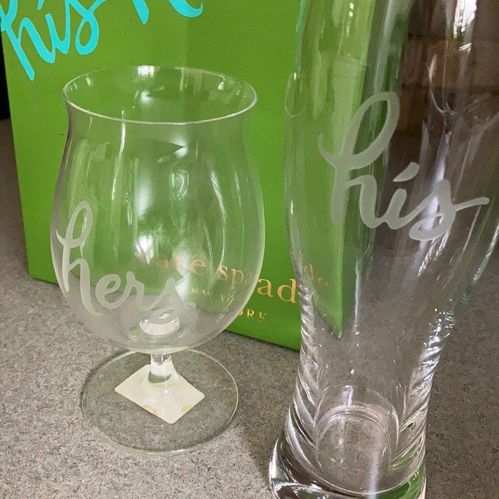 kate spade his & hers beer glasses set
